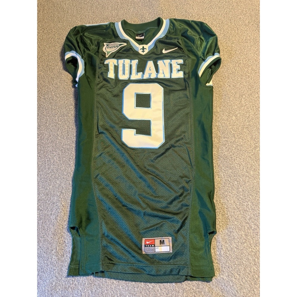 Game Worn Used Nike Tulane Green Wave Football Jersey #9 Size M